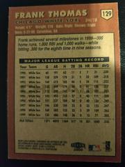 Card Back | Frank Thomas Baseball Cards 2000 Fleer Tradition