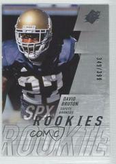 David Bruton [Silver] Football Cards 2009 Spx Prices