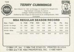 Back Side | Terry Cummings Basketball Cards 1986 Star