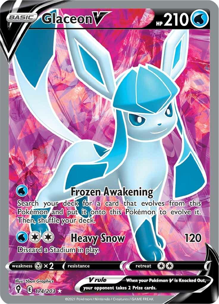 Glaceon V #174 Pokemon Evolving Skies