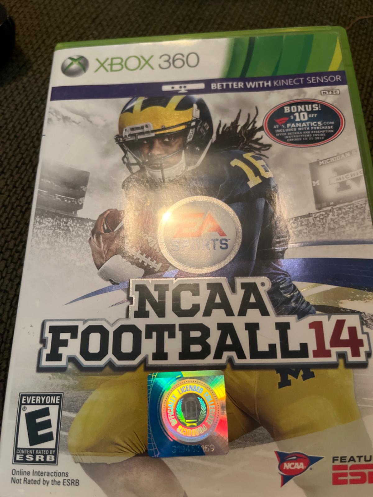 NCAA Football 14 Item and Box only Xbox 360