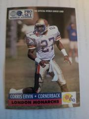 Corris Ervin Football Cards 1991 Pro Set Wlaf Inserts Prices