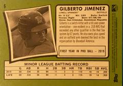Rear | Gilberto Jimenez Baseball Cards 2020 Topps Heritage Minor League