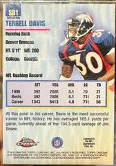 Back Of Card | Terrell Davis [Refractor] Football Cards 1999 Topps Chrome Season's Best