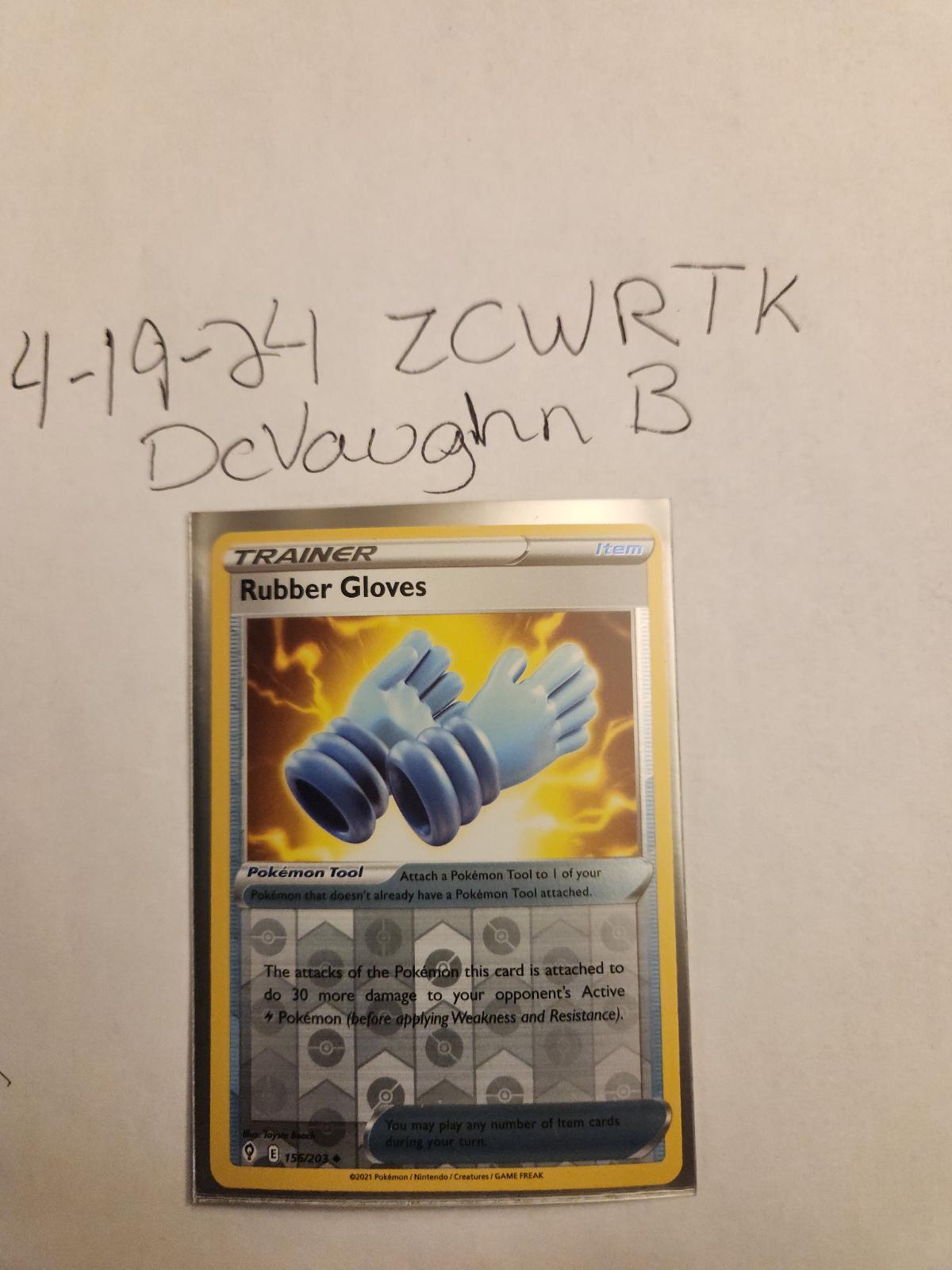 Rubber Gloves [Reverse Holo] Graded 9 Pokemon Evolving Skies