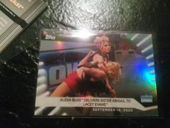 Alexa Bliss Delivers Sister Abigail to Lacey Evans [Rainbow Foil] Wrestling Cards 2021 Topps WWE Women's Division Prices