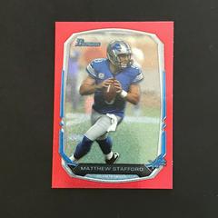 Matthew Stafford [Red] #2 Football Cards 2013 Bowman Prices
