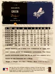 Rear | Shawn Green Baseball Cards 2000 Upper Deck Victory