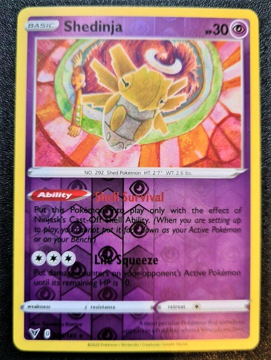 Shedinja Reverse buy Holographic Pokemon Card Fermi Bubbles Grading A-