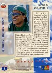 Back | Rickey Henderson Baseball Cards 1994 Upper Deck Dennys Holograms