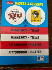Twins/Pirates Baseball Cards 1987 Fleer Team Stickers Prices