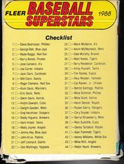 Back | Complete Set Baseball Cards 1988 Fleer Superstars