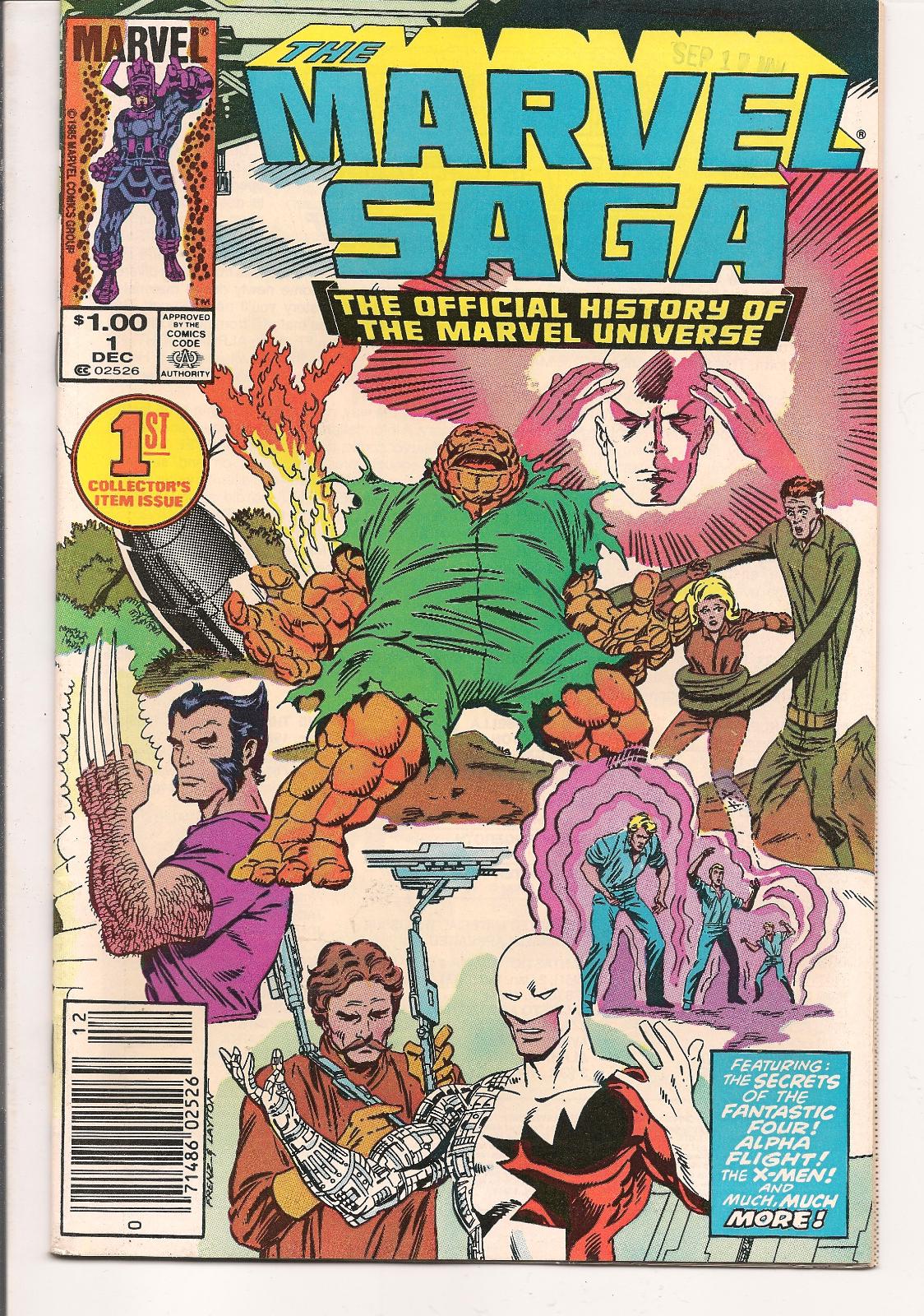 The Marvel Saga the Official History of the Marvel Universe [Newsstand] #1 (1986) Comic Books The Marvel Saga the Official History of the Marvel Universe