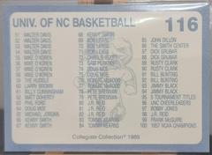 Back Of Card | UNC Basketball Basketball Cards 1989 Collegiate Collection North Carolina