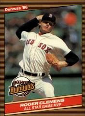 Roger Clemens #26 Baseball Cards 1986 Donruss Highlights Prices