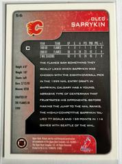 Backside | Oleg Saprykin Hockey Cards 2001 Upper Deck Victory