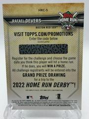 Back Of Card | Rafael Devers Baseball Cards 2021 Topps Home Run Challenge