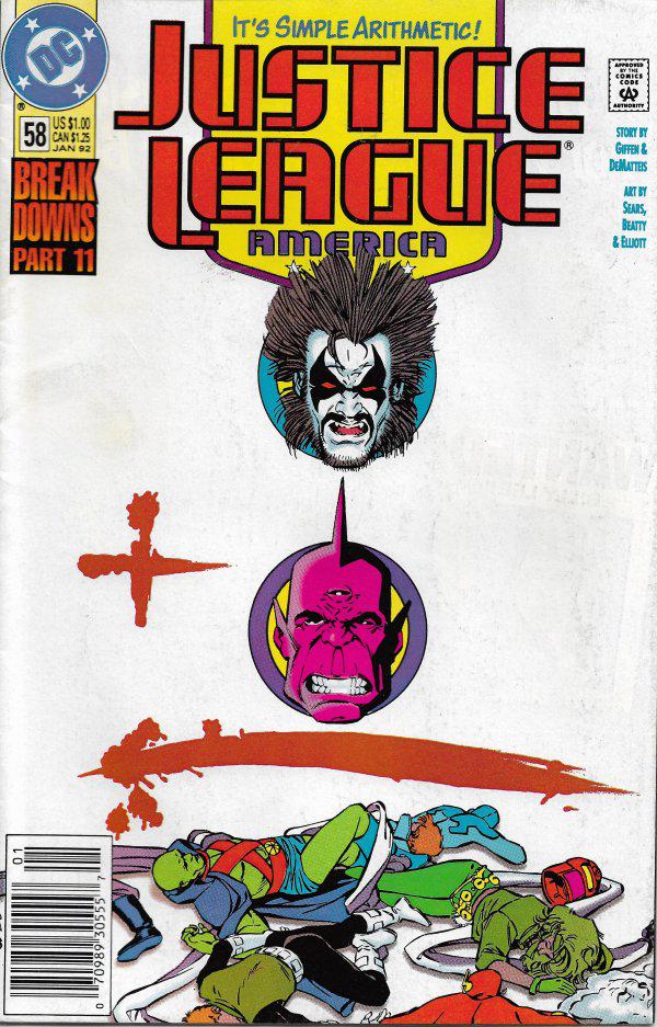 Justice League America [Newsstand] #58 (1992) Comic Books Justice League of America