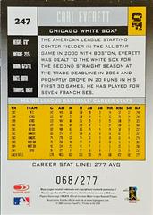 Back With Number | Carl Everett [Career Stat Line] Baseball Cards 2005 Donruss