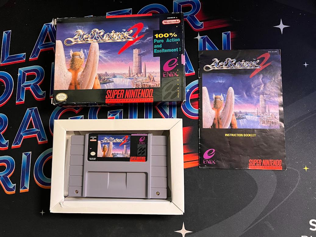 ActRaiser 2 Item, Box, and Manual Super Nintendo