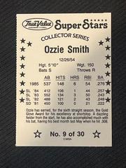  Back | Ozzie Smith Baseball Cards 1986 True Value Perforated
