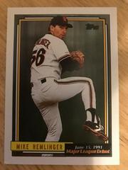 Mike Remlinger #143 Baseball Cards 1992 Topps '91 M.L. Debut Prices