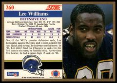 Back Of Card | Lee Williams Football Cards 1991 Score