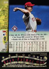 Rear | Dean Palmer Baseball Cards 1997 Stadium Club