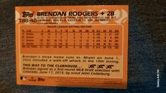 Back  | Brendan Rodgers Baseball Cards 2023 Topps Silver Pack 1988 35th Anniversary