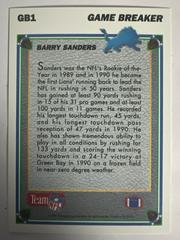 Back | Barry Sanders Football Cards 1991 Upper Deck Game Breakers Hologram