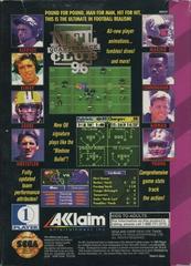 NFL Quarterback Club 96 - Back | NFL Quarterback Club 96 Sega Game Gear