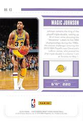 Back Side | Magic Johnson [Yellow Jersey] Basketball Cards 2018 Panini Contenders Draft Picks