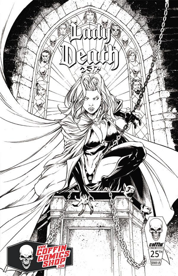 Lady Death: The Reckoning 25th Anniversary Edition [Black White] #1 (2019) Comic Books Lady Death: The Reckoning