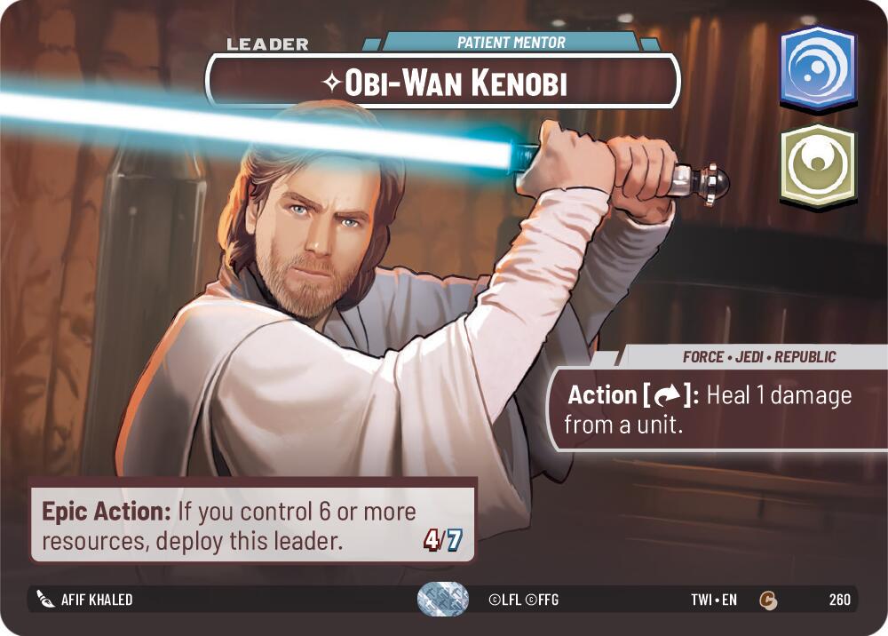 Obi-Wan Kenobi - Patient Mentor [Showcase Foil] #260 Star Wars Unlimited: Twilight of the Republic