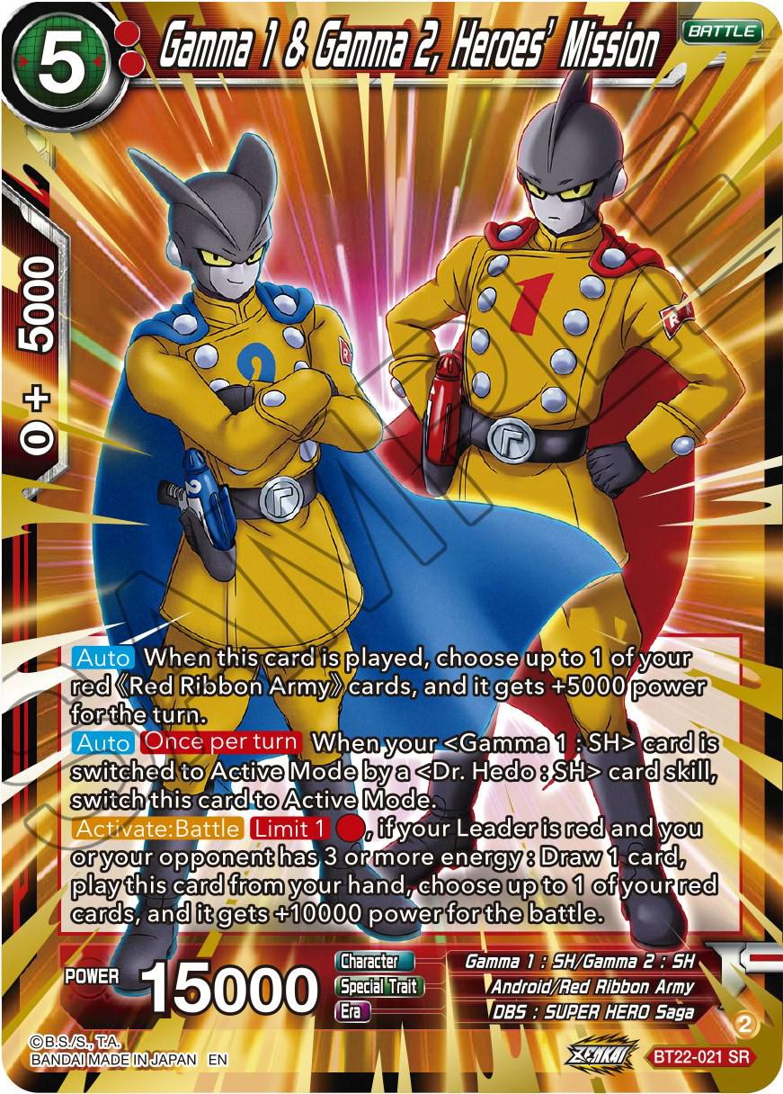 Gamma 1 & Gamma 2, Heroes' Mission [Foil] BT22-021 Dragon Ball Super Critical Blow