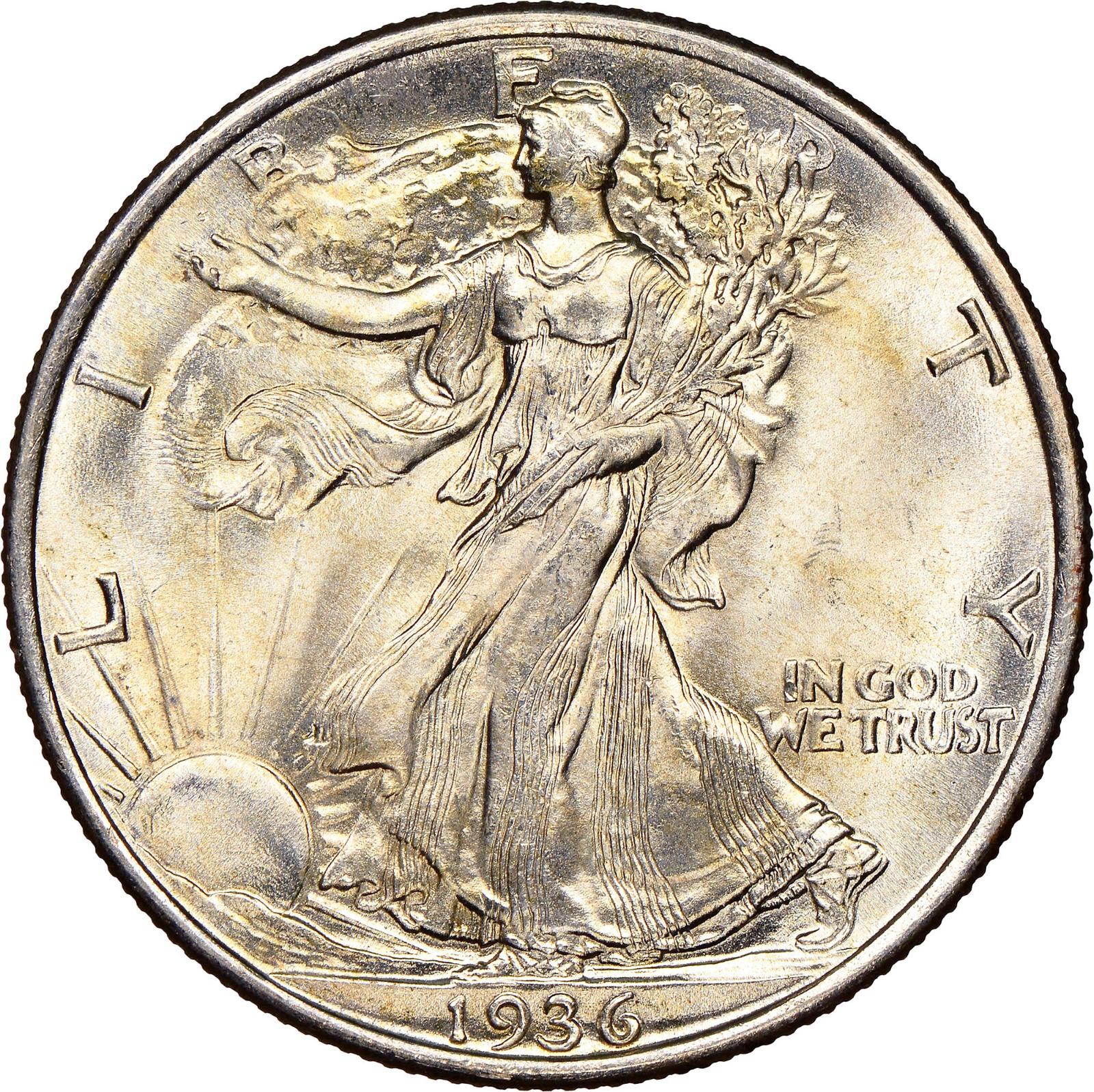 1936 [DOUBLE DIE FS-102] Coins Walking Liberty Half Dollar