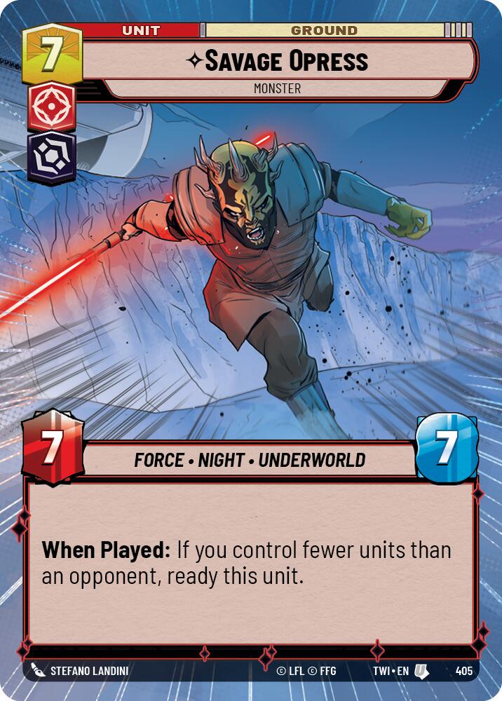 Savage Opress - Monster [Hyperspace Foil] #405 Star Wars Unlimited: Twilight of the Republic