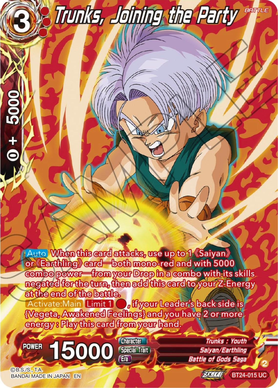 Trunks, Joining the Party [Collector Booster Silver Foil] BT24-015 Dragon Ball Super Beyond Generations