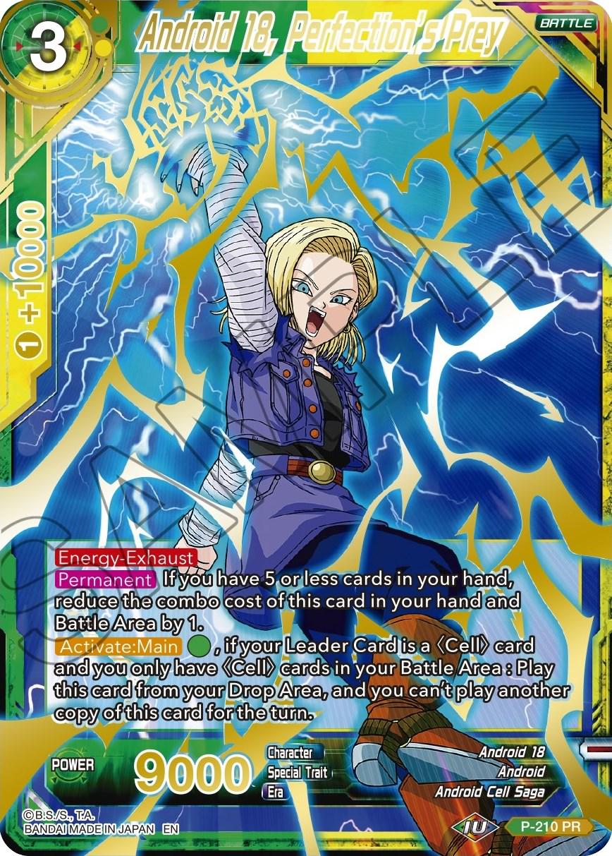 Android 18, Perfection's Prey [Gold Stamped Foil] P-210 Dragon Ball Super Mythic Booster