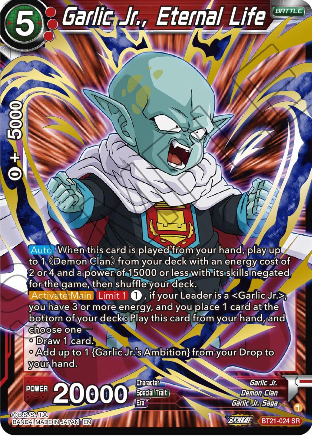 Garlic Jr., Eternal Life [Foil] BT21-024 Dragon Ball Super Wild Resurgence