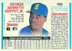 Card Back | Ken Griffey Jr. Baseball Cards 1992 Donruss