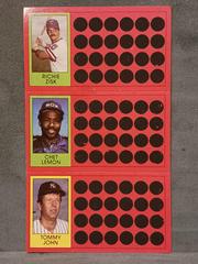 Richie Zisk, Chet Lemon, Tommy John #16, 34, 52 Baseball Cards 1981 Topps Scratch Offs Prices