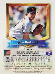 Rear | John Burkett Baseball Cards 1994 Topps Traded Finest Inserts