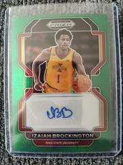 Izaiah Brockington [Green Auto Prizm] #DP-IZA Basketball Cards 2022 Panini Prizm Draft Picks Autographs Prices