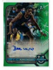 Blake Wesley [Green Refractor] #BCPA-BW Basketball Cards 2021 Bowman University Chrome Autographs Prices