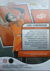 Back | Cade Cunningham [Impact] Basketball Cards 2022 Panini Chronicles Draft Picks Revolution