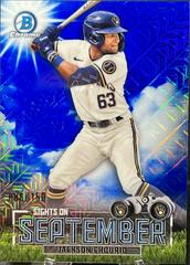 Jackson Chourio [Mega Box Mojo Blue] #SOS-11 Baseball Cards 2023 Bowman Sights on September Prices