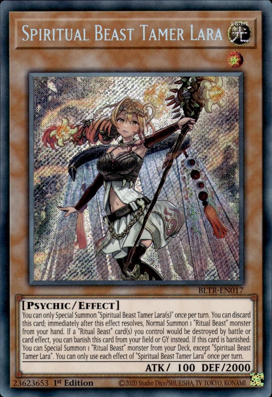 Spiritual Beast Tamer Lara BLTR-EN017 YuGiOh Battles of Legend: Terminal Revenge