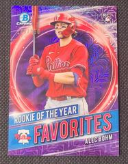 Alec Bohm [Purple Refractor Mega Box Mojo] #RRY-AB Baseball Cards 2021 Bowman Chrome Rookie of the Year Favorites Prices