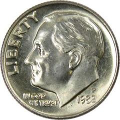 1982 [NO P WEAK STRIKE] Coins Roosevelt Dime Prices